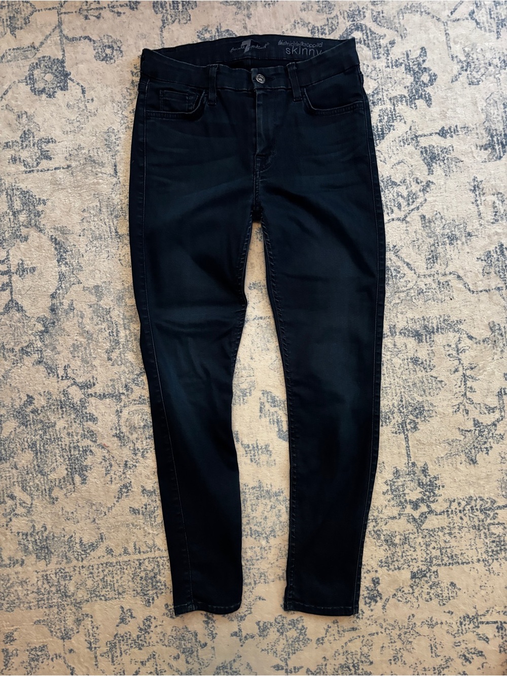 7 For All Mankind Women's Dark Wash Skinny Jeans